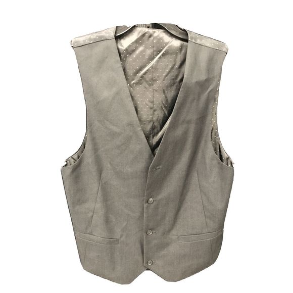 Zandello Men Suit Vest Black Pockets Lined Adjust 40” Chest Buttons - Picture 1 of 6